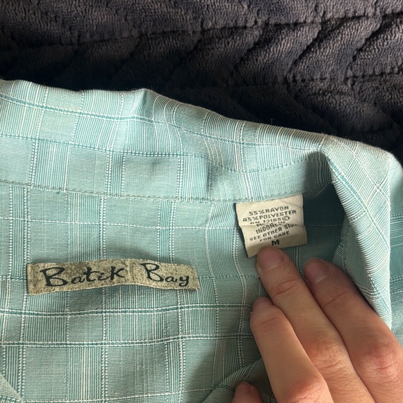 Batik Bay Men's Teal Casual Button Down Shirt - Picture 2 of 3